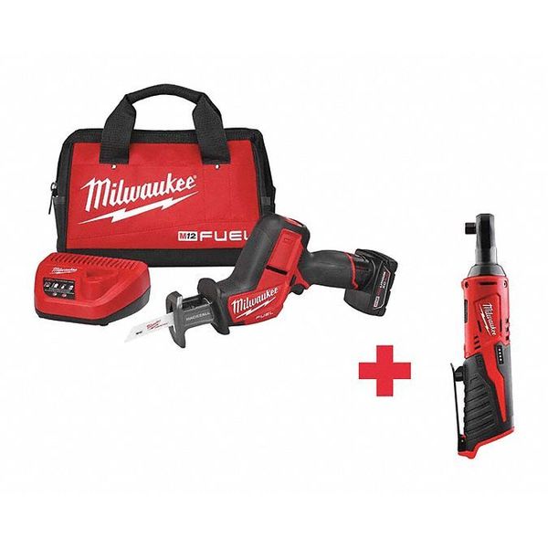Milwaukee Tool Cordless Combination Kit, 12.0V 2520-21XC, 2457-20 Zoro