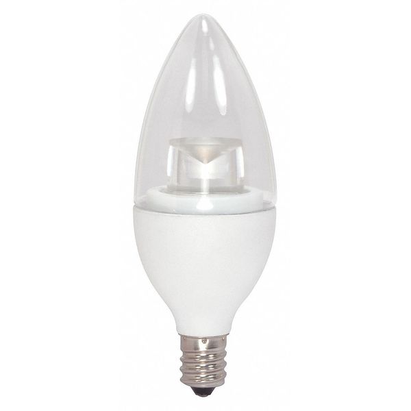 Satco Bulb, LED, 2.8W, 120V, Torpedo, Base E12, 30K S8950