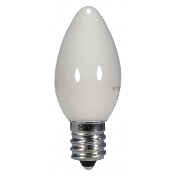 Satco Bulb, LED, 0.5W, 120V, C7, Base E12, 27K S9157