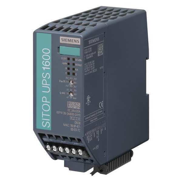 Siemens UPS System, 600kVA, 0 Outlets, DIN Rail, Out: 24V DC , In:24V DC 6EP41363AB002AY0
