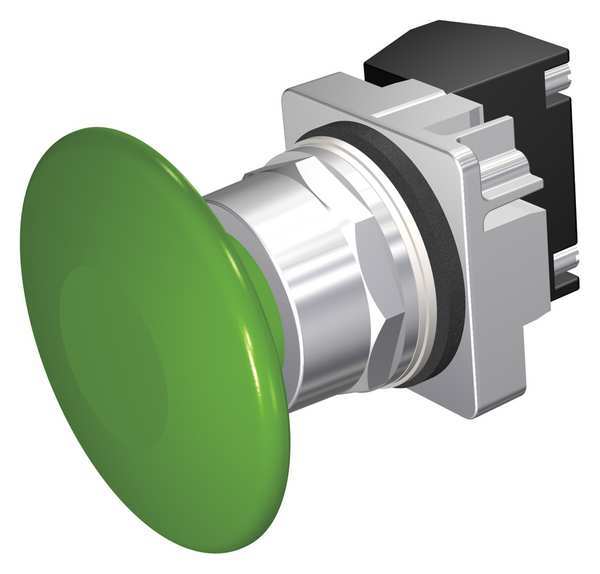 Siemens Non-Illuminated Push Button, 30 mm, 1NO/1NC, Green 52PM9V3A