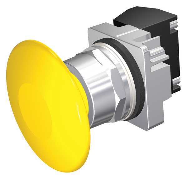 Siemens Non-Illuminated Push Button, 30 mm, 1NO, Yellow 52PM9V4K