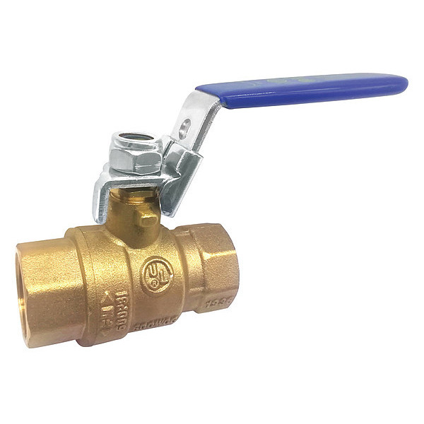 Zoro Select 1/2" FNPT Brass Ball Valve Inline 32H970