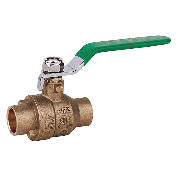 Zoro Select 1-1/2" Sweat Brass Ball Valve Inline 107-847NL