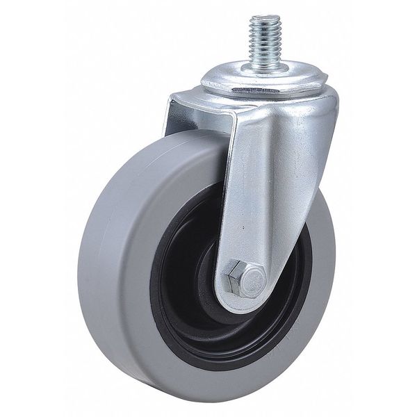 Zoro Select Swivel Stem Caster, Polyurthn, 4 in, 350 lb 32J819