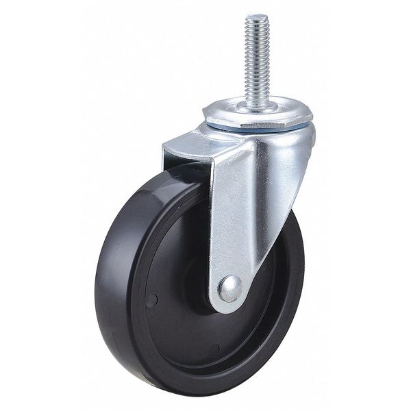 Zoro Select Swivel Stem Caster, Polyolfn, 4 in, 150 lb. F1IB04041S-S13