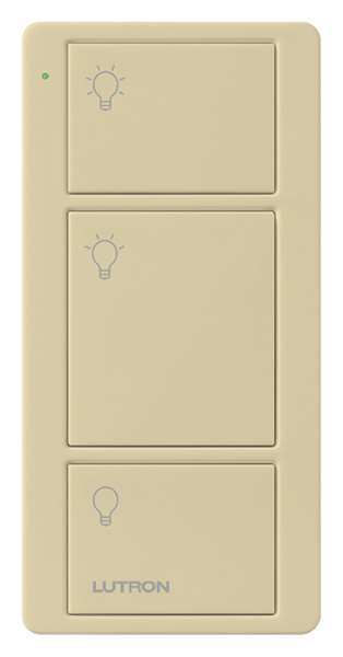 Lutron Wireless Remote Control, 3 Buttons, Ivory PJ2-3B-GIV-L01