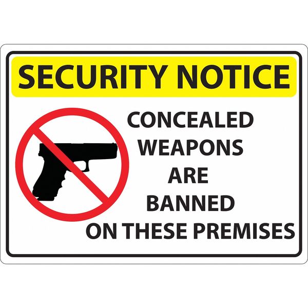 Zing Window Decal, Concled Weapons, 5X7", PK2 1817D