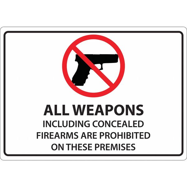 Zing Label, All Weapons Prohibited, 5X7", PK2 1822S