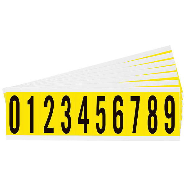 Brady Number Label, 0 Thru 9, 2-1/4in H, PK25 3440-# KIT