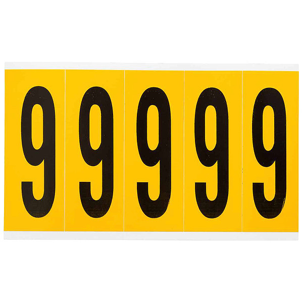 Brady Number Label, 9, 5in.Hx1-3/4in.W, Vinyl 1560-9