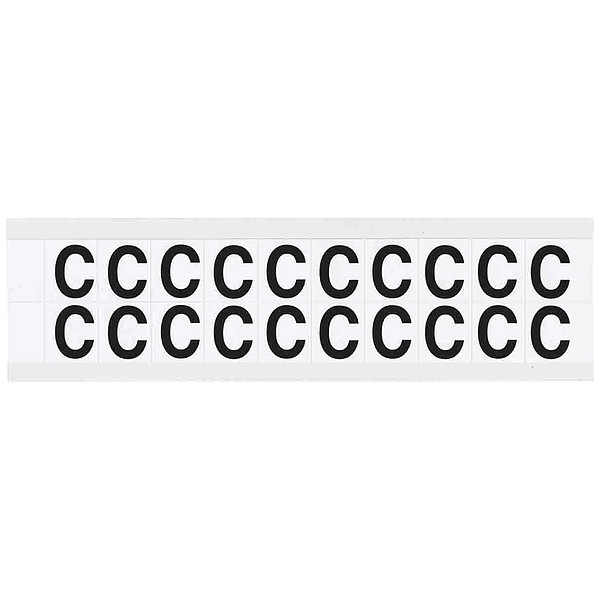 Brady Letter Label, C, 3/4in.Hx21/32in.W, Vinyl 9712-C