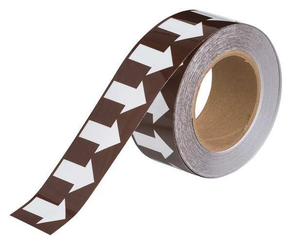 Brady Arrow Tape, 2inWx30 yd., White/Brown, Poly 109938