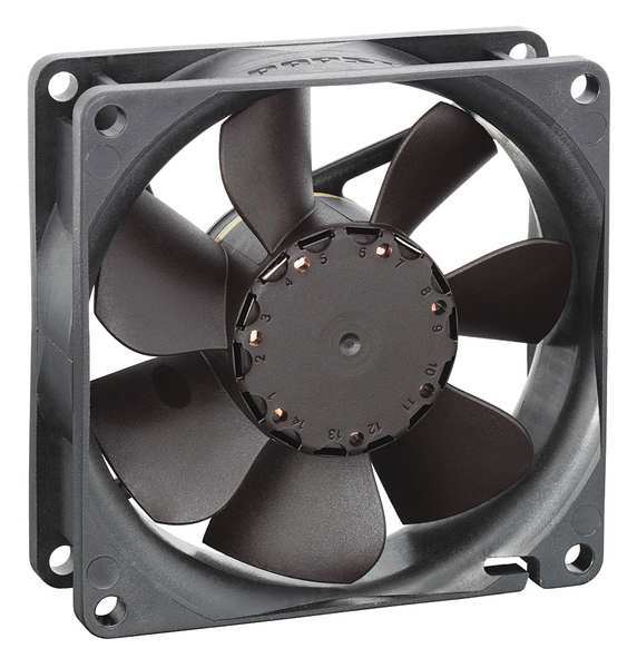Ebm-Papst Axial Fan, Square, 24V DC, 1 Phase, 34.1 cfm, 3 5/32 in W. 8414NMU