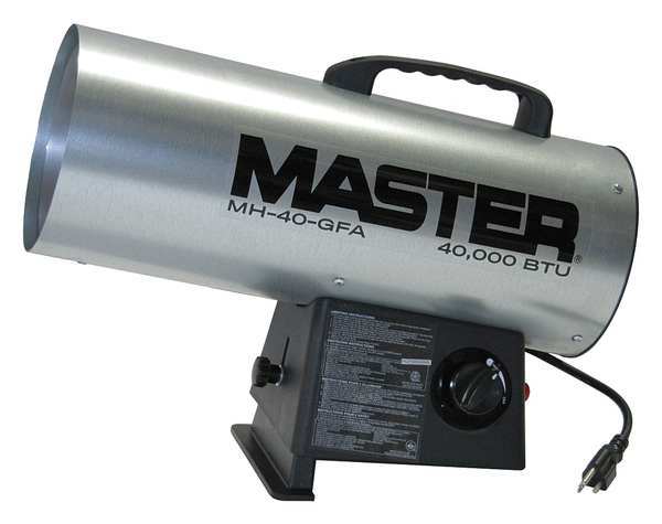 Master Forced Air Heater, Liquid Propane, 40,000 BtuH, 300 cfm, 7 7/64 in Wx MH-40-GFA