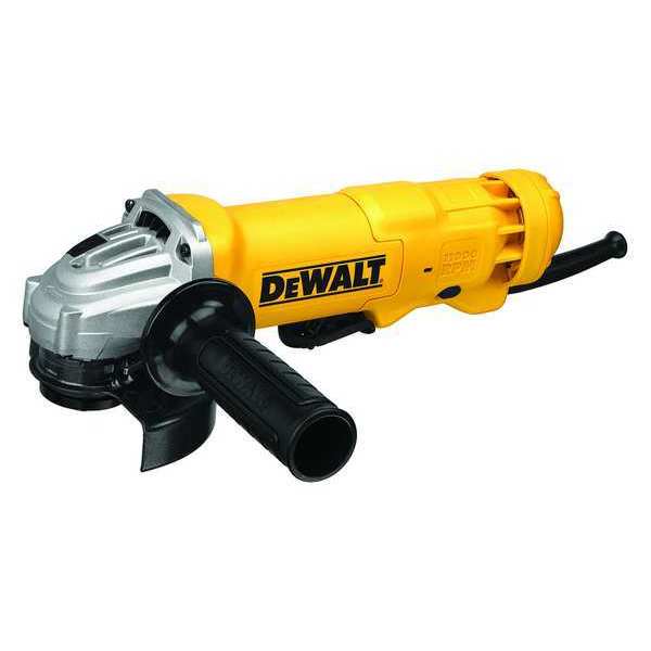 Dewalt Small Angle Grinder, 4.5 in (115 mm), Paddle Switch, 11 Amps, 120V, Corded, One-Touch Guard DWE402