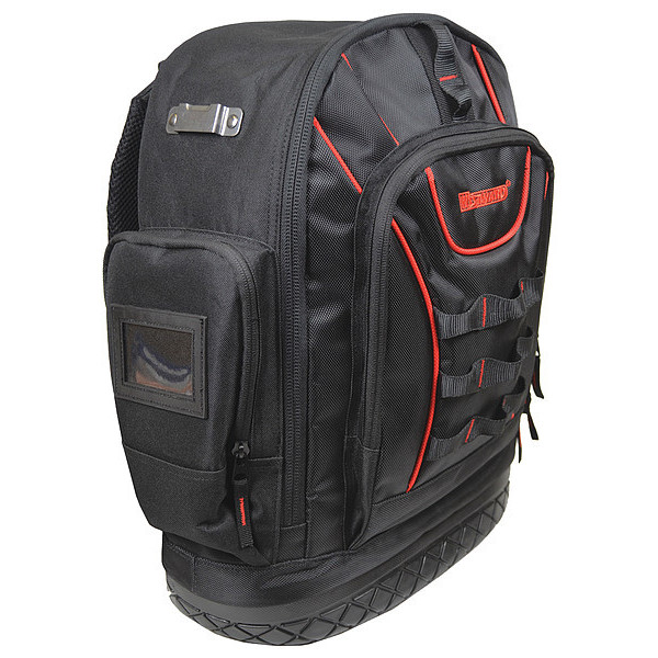 Westward Tool Backpack, Black, Polyester, 22 Pockets 32PJ49