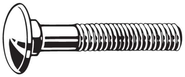 Zoro Select Carriage Bolt, 1/4-20, 1-1/4In, LCS, PK1100 B08300.025.0125