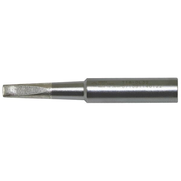 Hakko Soldering Tip, Chisel, 3.2mm x 22.5mm T18-DL32