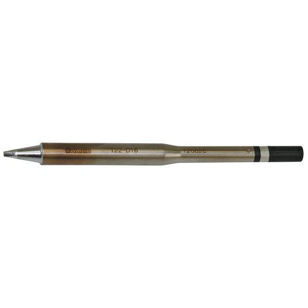 Hakko Soldering Tip, Chisel, Heavy Duty, 1.6mm T22-D16