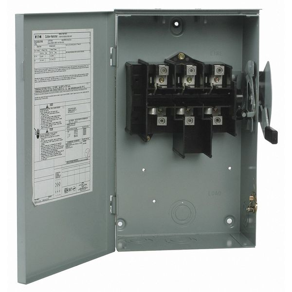 Eaton Nonfusible Safety Switch, General Duty, 240V AC, 3PST, 30 A, NEMA 1 DG321UGB