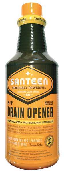 Santeen Drain Opener, Sulfuric Acid, 1 qt., PK12 200