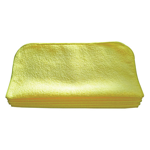 Tough Guy Microfiber Cloth Wipe 12" x 12", Yellow, 12PK 32UV04