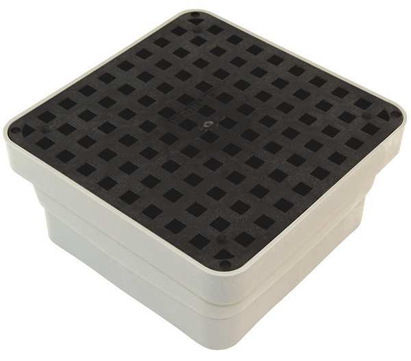 Tuf-Tite Area Drain, 11x11 In, ADA Grate, Black AD1