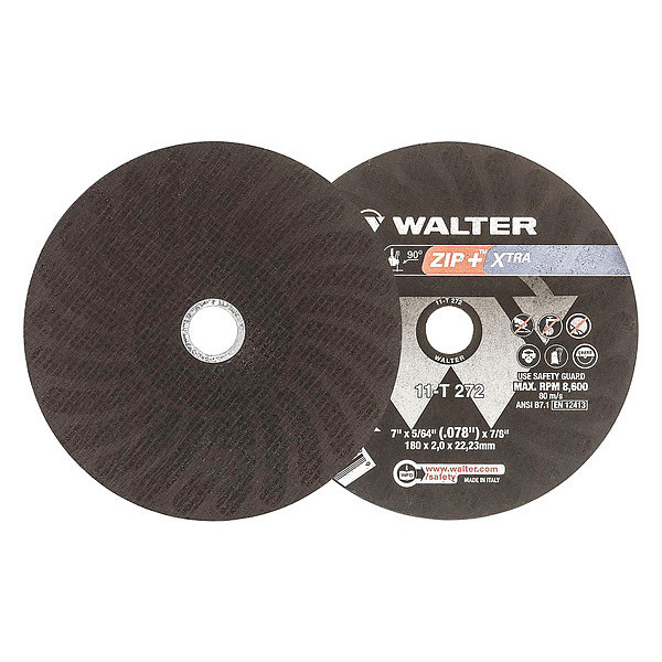 Walter Surface Technologies Cut-Off Wheel, T1, 7x5/64x7/8 11T272