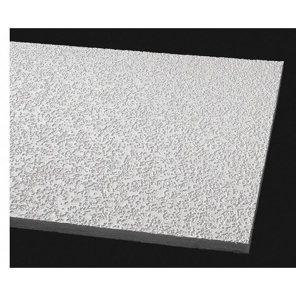 Armstrong World Industries Random Fissured Ceiling Tile, 24 in W x 48 in L, Square Lay-In, 15/16 in Grid Size, 16 PK 2910A