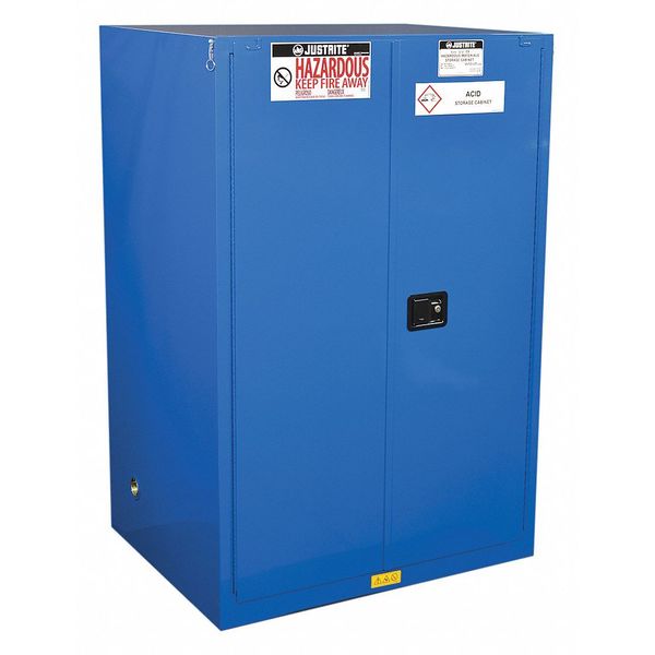 Justrite Haz Material Safety Cabinet, 90 Gal, Blue 869028
