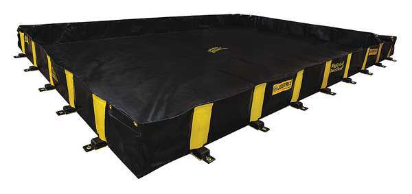 Justrite Rigid-Lock QuickBerm(R), 2,990 gal Spill Capacity, Modified PVC Coated Fabric 28532