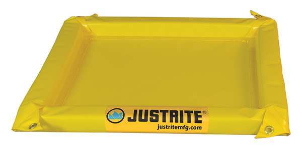 Justrite Spill Berm, 4 ft. L x 4 ft. W x 2 in. H 28418