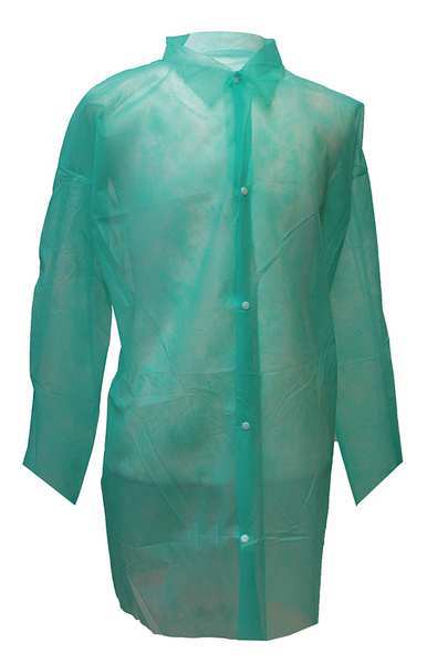 Action Chemical Disposable Lab Coat, L, Green, PK30 M1710G-L