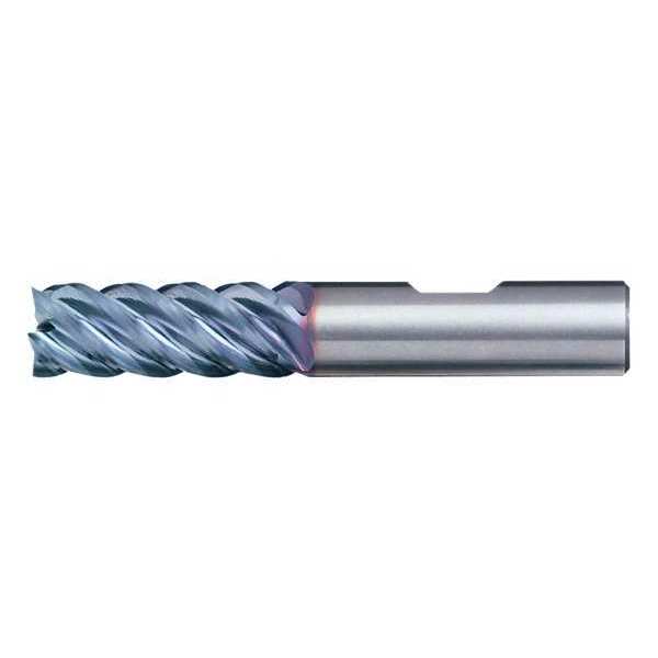 Cleveland 5-Flute Carbide HIgh-Perf Square Single End Mill for Steel CTD CEM-EMS-5 Bright 3/16x3/16x5/16x2 C60422