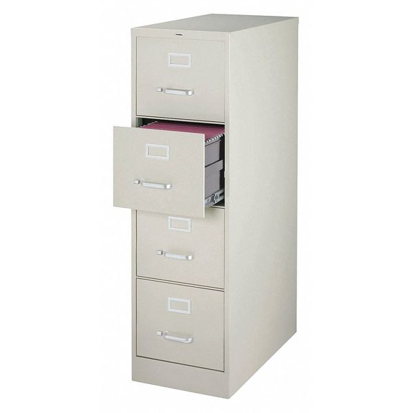 Lorell 15" W 4 Drawer File Cabinet, Light Gray, Letter 42295