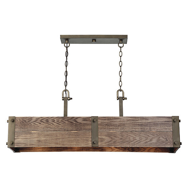 Nuvo Fixture, Trestle, 4 Light, Housing Finish: Old Wood 60-6424