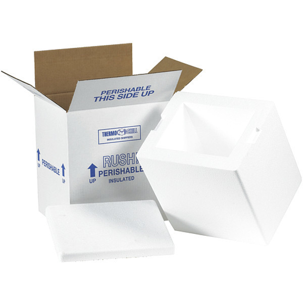 Partners Brand Insulated Shipping Kits, 8" x 6" x 9", White, 8/Case 209C