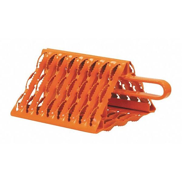 Buyers Products Orange Powder Coated Galvanized Serrated Wheel Chock with Handle 9x10x6 Inch WC091061