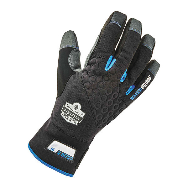 Proflex By Ergodyne Utlty Gloves, Thrml Wtrprf, Blk, 2XL, PR, Black, Reinforced 817WP