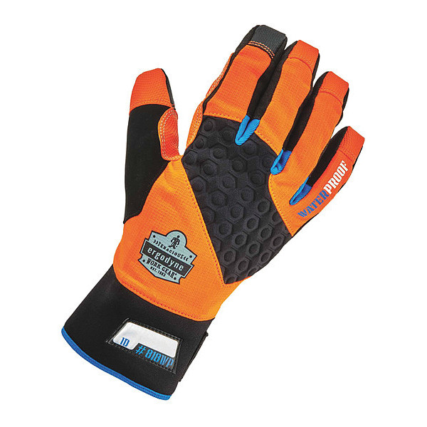 Proflex By Ergodyne Thermal Waterproof Utility Gloves, 2XL Orange 818WP