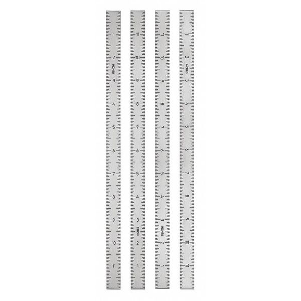 Kipp Ruler, Stainless Steel, Self Adhesive. Horizontal, zero at left. 28" long, 15 mm wide, 1 mm thick K0759.0002L01XA02.005