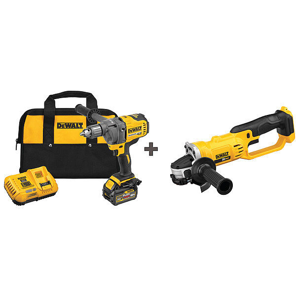 Dewalt Cordless Right Angle Drill Kit, 60.0V, Series: 60V MAX(R) DCD130T1/ DCG412B