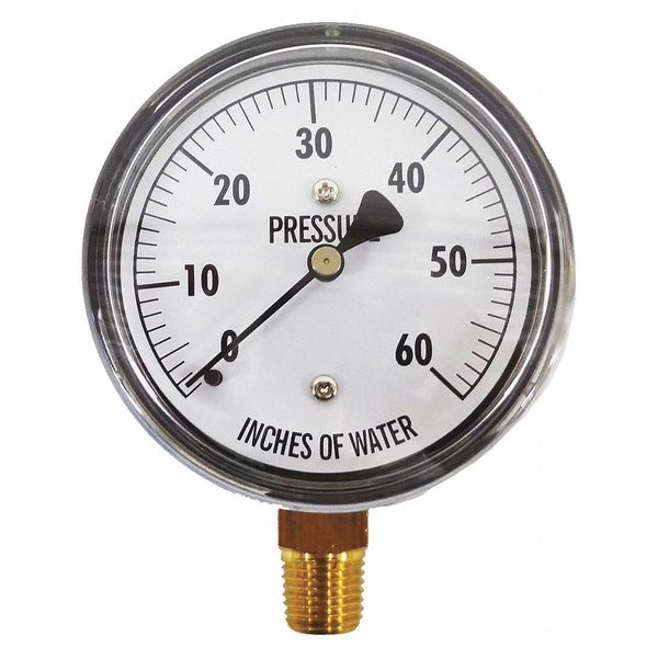 Kodiak Low Pressure Gauge, Bottom, 60" H2O KC25-60"H2O