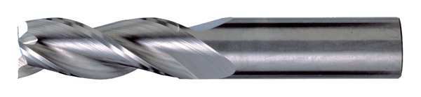 Cleveland 3-Flute Carbide Square Single End High-Perf End Mill for Alum CTD CEM-AM3 Bright 1/8x1/8x1/4x1-1/2 C60616