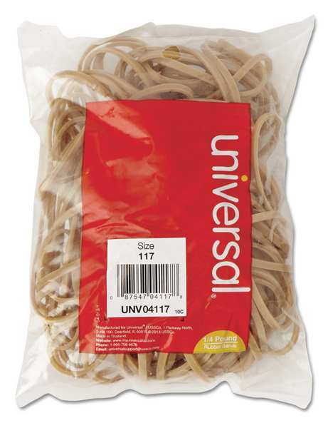 Universal Rubber Band, 7 In., Size 117, Beige, PK50 UNV04117