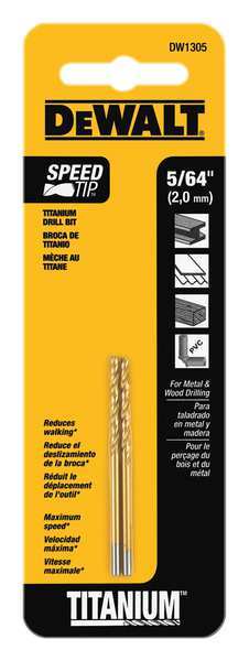 Dewalt 5/64" Titanium Speed Tip Drill Bit ( 2 pack) DW1305