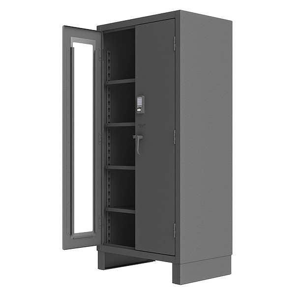 Durham Mfg 14 ga. ga. Steel Storage Cabinet, 36 in W, 78 in H, Stationary 3702CXC-BLP4S-95