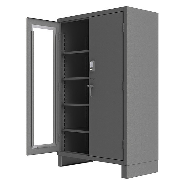 Durham Mfg 14 ga. ga. Steel Storage Cabinet, 60 in W, 78 in H, Stationary 3704CXC-BLP4S-95