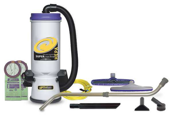 Proteam Super QuarterVac 6 qt. Backpack Vacuum w/ Xover Multi-Surface Telescoping Wand Tool Kit 107118
